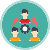 Team Work Flat Multi Circle Icon vector