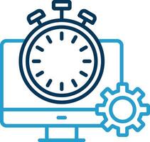 Fast Processing Line Blue Two Color Icon vector