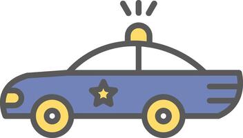 Police Car Line Filled Light Icon vector