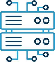 Database Architecture Line Blue Two Color Icon vector