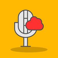 Cloud Filled Shadow Icon vector