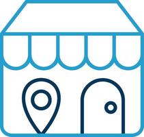 Store Locator Line Blue Two Color Icon vector