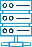 Server Rack Line Blue Two Color Icon vector