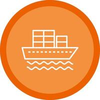 Container Ship Line Multi Circle Icon vector