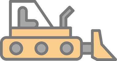 Bulldozer Line Filled Light Icon vector