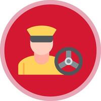 Driver Flat Multi Circle Icon vector