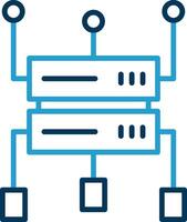 Data Structure Line Blue Two Color Icon vector