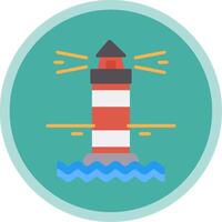 Lighthouse Flat Multi Circle Icon vector