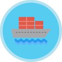 Container Ship Flat Multi Circle Icon vector