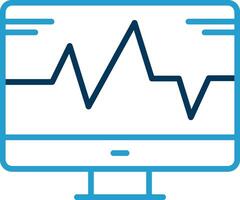 System Monitoring Line Blue Two Color Icon vector