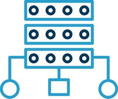 Data Structure Line Blue Two Color Icon vector