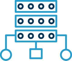 Data Structure Line Blue Two Color Icon vector