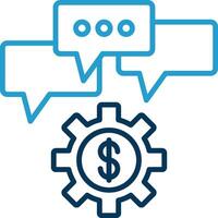 Business Dialog Line Blue Two Color Icon vector