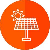 Solar Energy Line Red Circle Icon vector