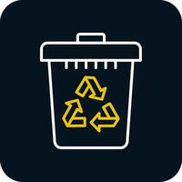 Recycle Bin Line Red Circle Icon vector