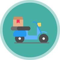 Pizza Delivery Flat Multi Circle Icon vector