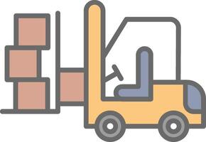 Forklift Line Filled Light Icon vector