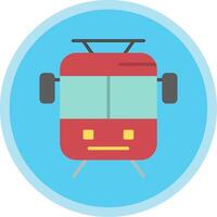 Old Tram Flat Multi Circle Icon vector
