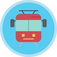 Old Tram Flat Multi Circle Icon vector