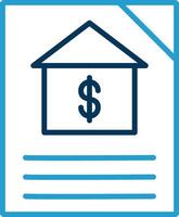 Mortgage Line Blue Two Color Icon vector