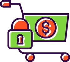 Secure Onfilled Design Shopping filled Design Icon vector