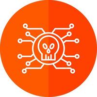 Cyber Attack Line Red Circle Icon vector