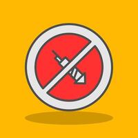 No Firework Filled Shadow Icon vector