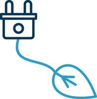 Eco Electricity Line Blue Two Color Icon vector