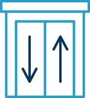 Elevator Line Blue Two Color Icon vector
