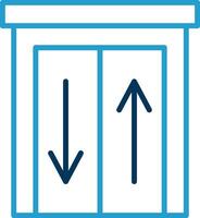 Elevator Line Blue Two Color Icon vector