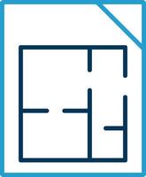 Floor Plans Line Blue Two Color Icon vector