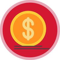 Dollar Coin Flat Multi Circle Icon vector