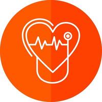 Cardiology Line Red Circle Icon vector