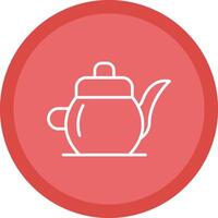 Tea Pot Line Multi Circle Icon vector