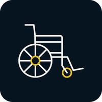 Wheelchair Line Red Circle Icon vector