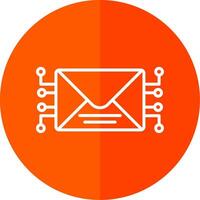 Mail Line Red Circle Icon vector