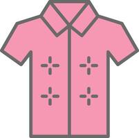 hawaiano camisa línea lleno ligero icono vector