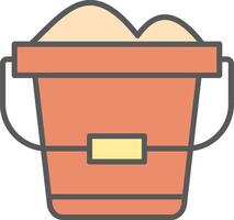 Sand Bucket Line Filled Light Icon vector