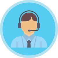 Customer Service Flat Multi Circle Icon vector