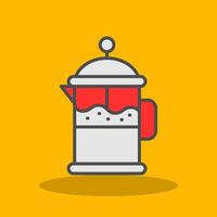 Coffee Filter Filled Shadow Icon vector