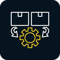 Order Processing Line Red Circle Icon vector