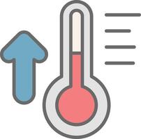 Thermometer Line Filled Light Icon vector
