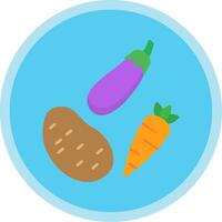 Vegetables Flat Multi Circle Icon vector