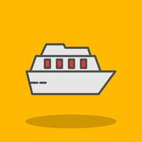 crucero lleno sombra icono vector