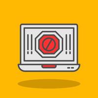Ad Blocker Filled Shadow Icon vector