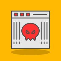 malware lleno sombra icono vector