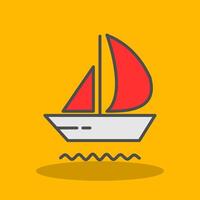 Yacht Filled Shadow Icon vector