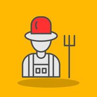 Farmer Male Filled Shadow Icon vector