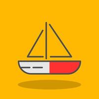 Sailing Boat Filled Shadow Icon vector