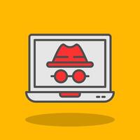 Incognito Filled Shadow Icon vector